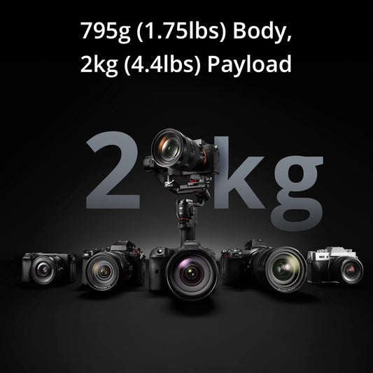 DJI RS 3 Mini, 3-Axis Gimbal Stabilizer for Cameras Canon/Sony/Panasonic/Nikon/Fujifilm, 2 kg (4.4 lbs) Tested Payload, Camera Stabilizer, Camera Gimbal with Native Vertical Shooting
