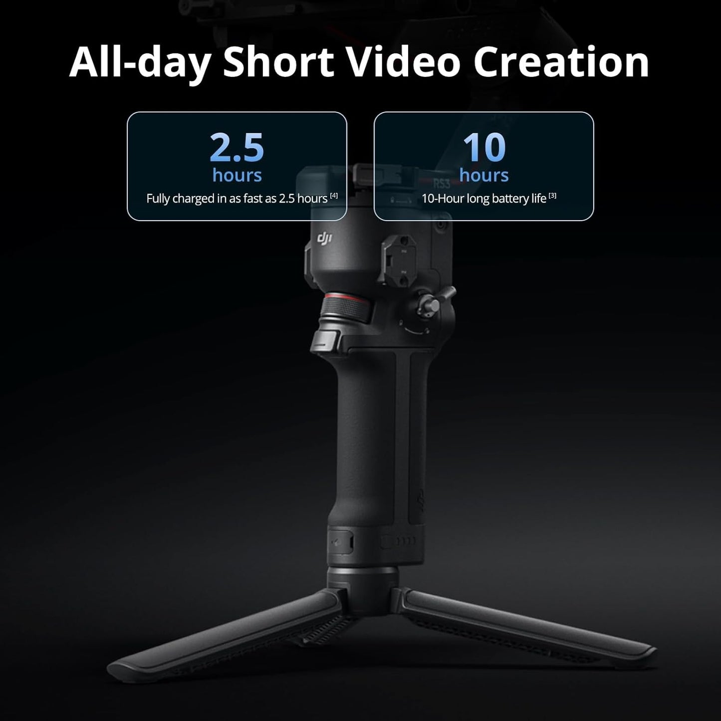 DJI RS 3 Mini, 3-Axis Gimbal Stabilizer for Cameras Canon/Sony/Panasonic/Nikon/Fujifilm, 2 kg (4.4 lbs) Tested Payload, Camera Stabilizer, Camera Gimbal with Native Vertical Shooting