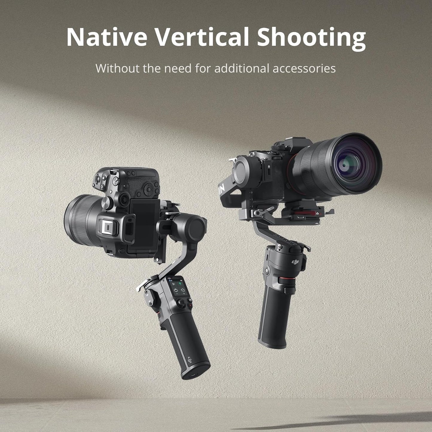 DJI RS 3 Mini, 3-Axis Gimbal Stabilizer for Cameras Canon/Sony/Panasonic/Nikon/Fujifilm, 2 kg (4.4 lbs) Tested Payload, Camera Stabilizer, Camera Gimbal with Native Vertical Shooting
